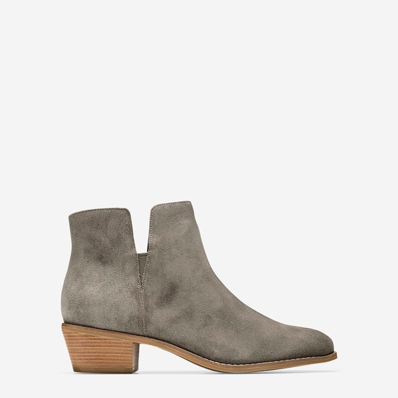 Cole Haan Gray Suede Abbot Ankle Boots - Picture 2 of 8